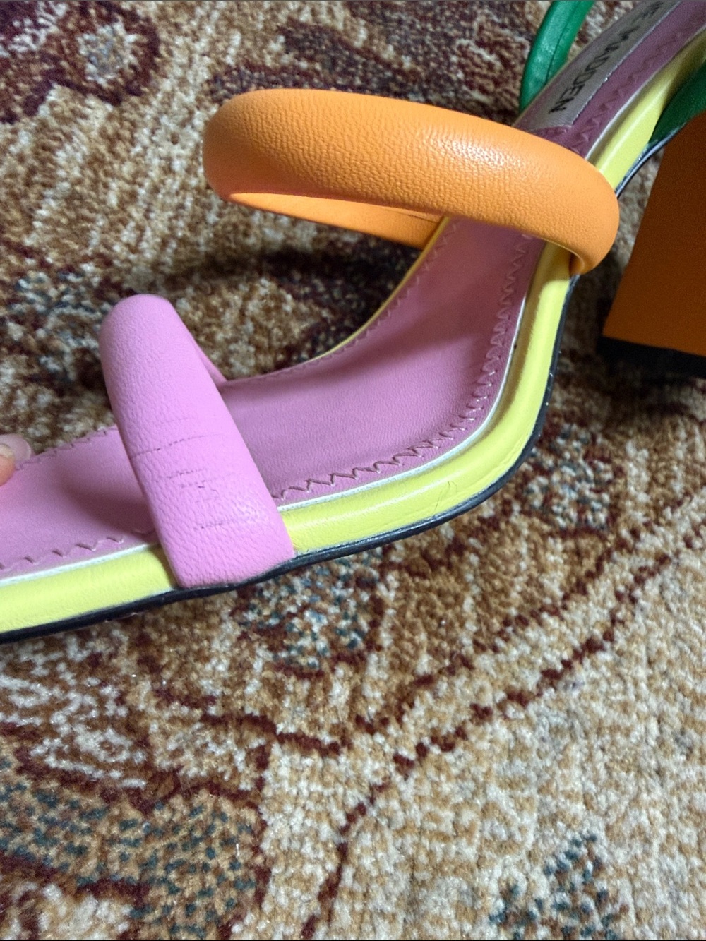 Steve Madden Punctual Colorblock Leather Strappy Sandals 6.5 - Picture 4 of 7